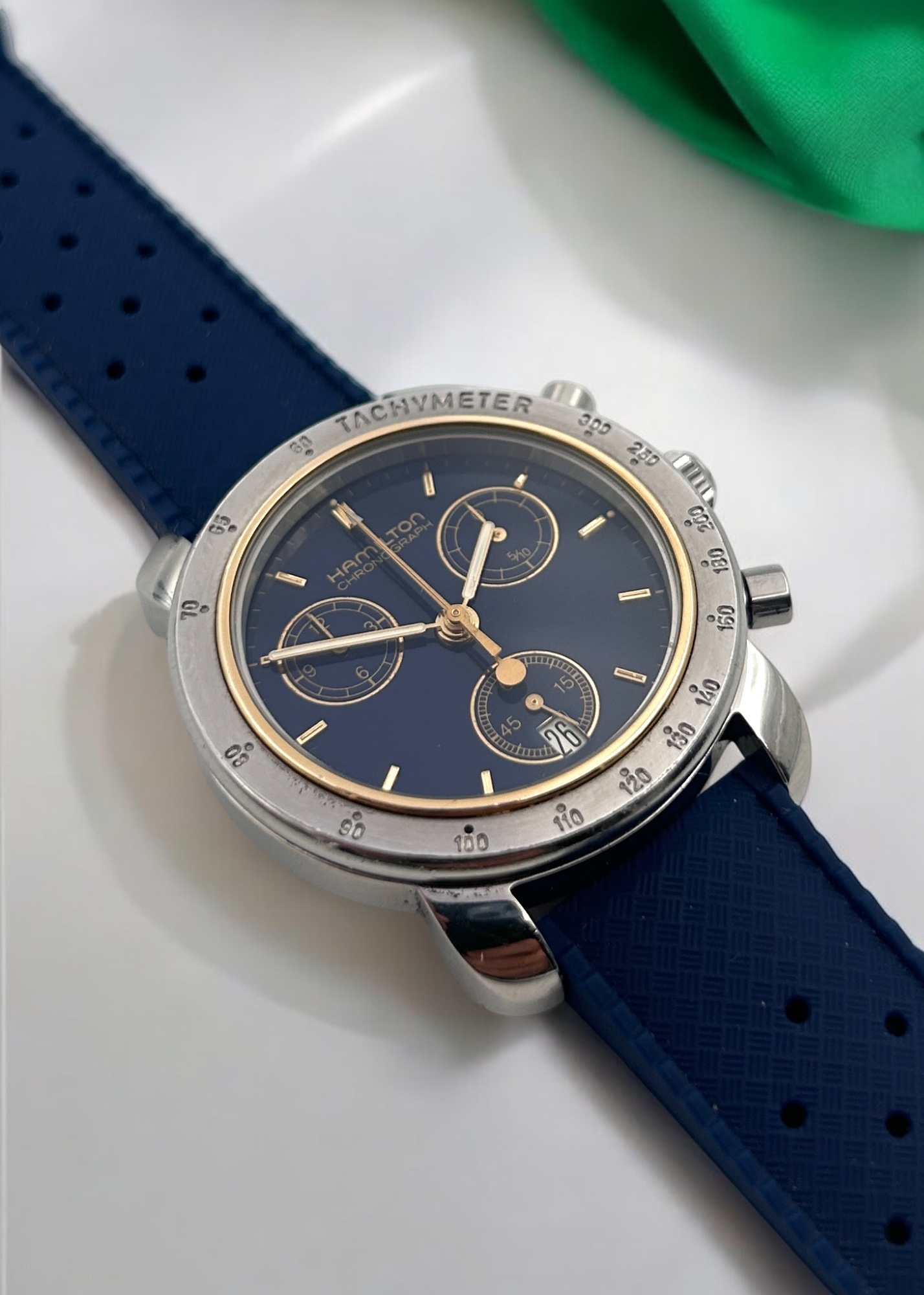 Chronographe Sport Henry Bridges Millennium - NEUF Avec étiquettes, Garantie 5 Ans, Bleu/noir